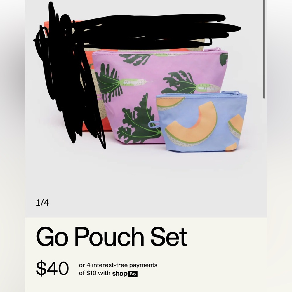 Baggu Go Pouches - Japanese Produce - Small & Medium Only